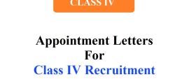 Appointment Letter Grade IV